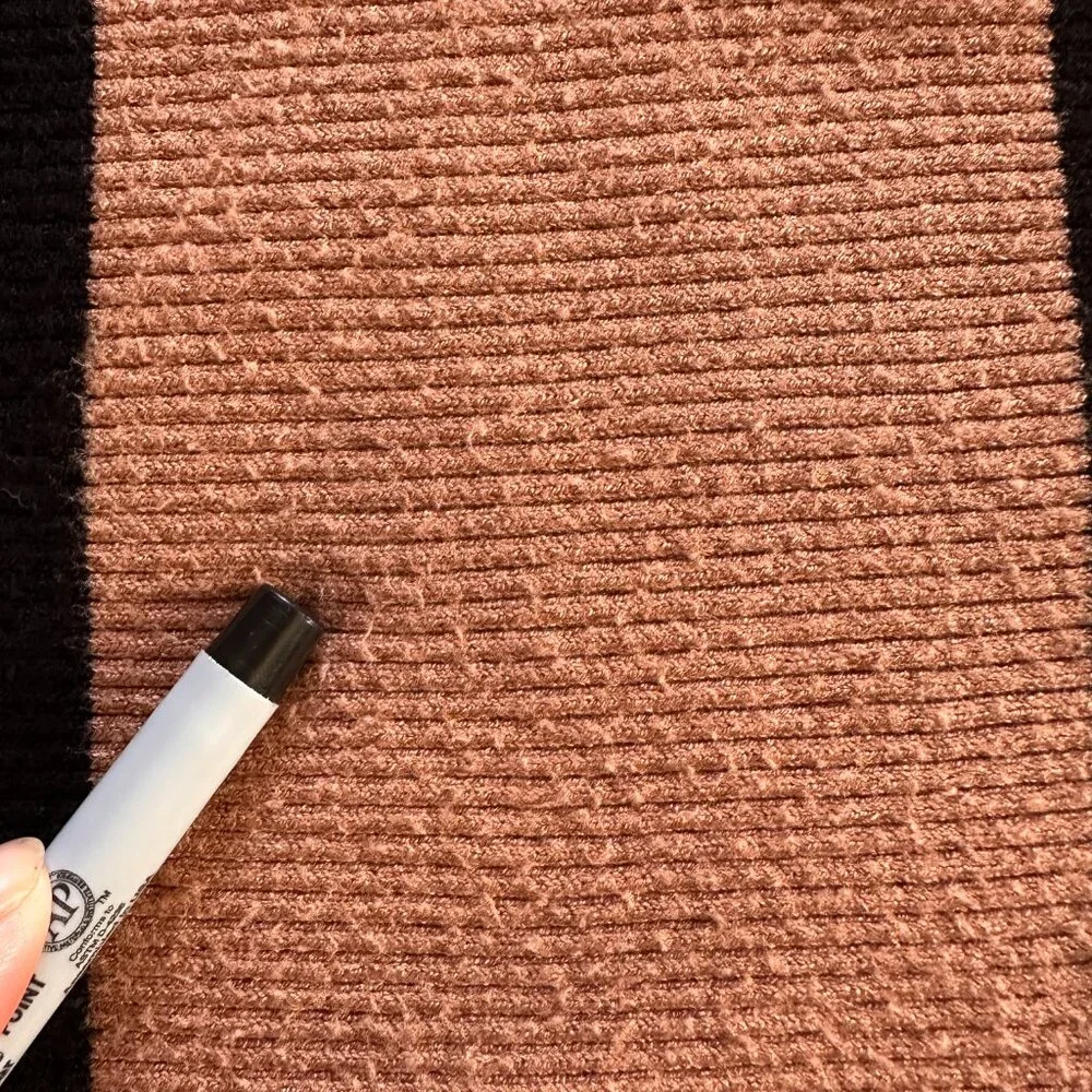 Black Camel Stripe Color Block Batwing Sweater Dolman Sz M | Quiet Luxury Minima - Picture 14 of 15